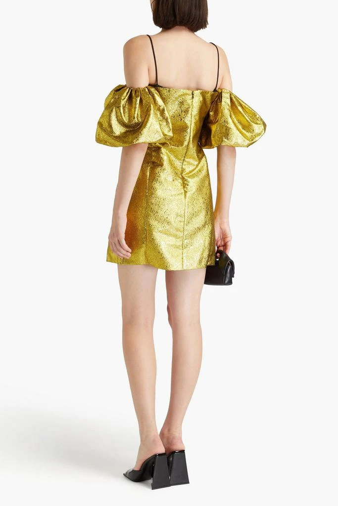 Stine Goya Brera cold-shoulder metallic fil coupé jacquard mini dress 3