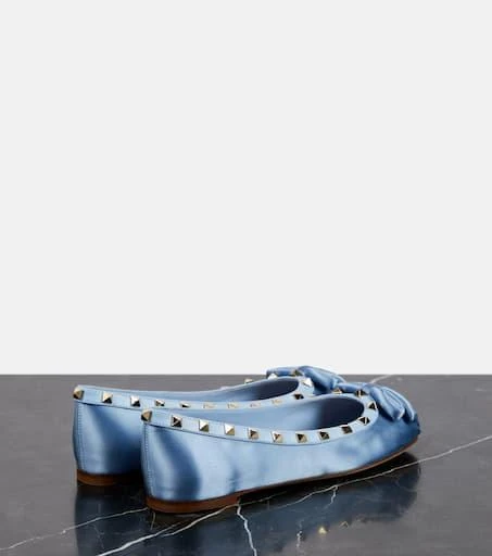 Valentino Rockstud satin ballet flats 3