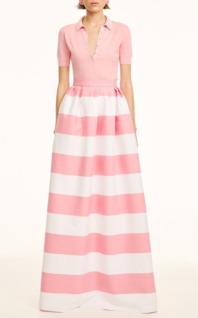 Carolina Herrera Carolina Herrera - Short Sleeve Silk-Cotton Polo Top - Pink - XS - Moda Operandi