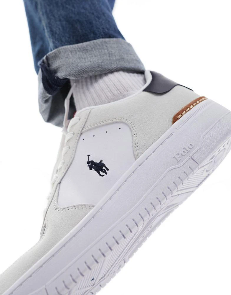 Ralph Lauren Polo Ralph Lauren Masters Court leather trainer in cream suede mix 5