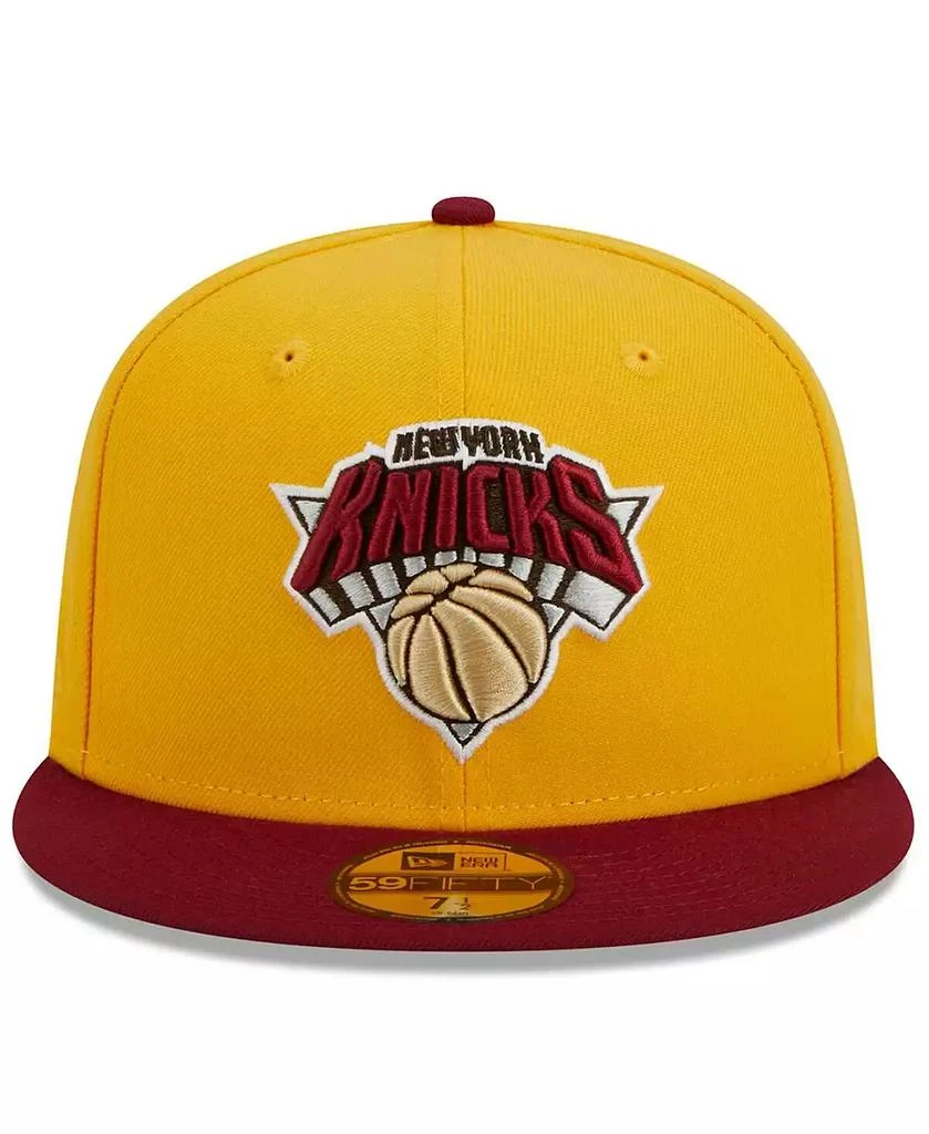 New Era Men's Yellow/Red New York Knicks Fall Leaves 2-Tone 59FIFTY Fitted Hat 2