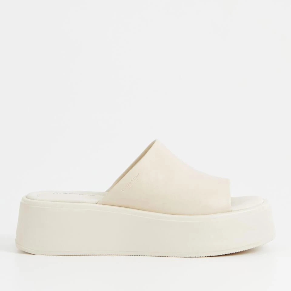Vagabond VAGABOND WOMEN'S COURTNEY LEATHER FLATFORM MULES - OFF WHITE 1