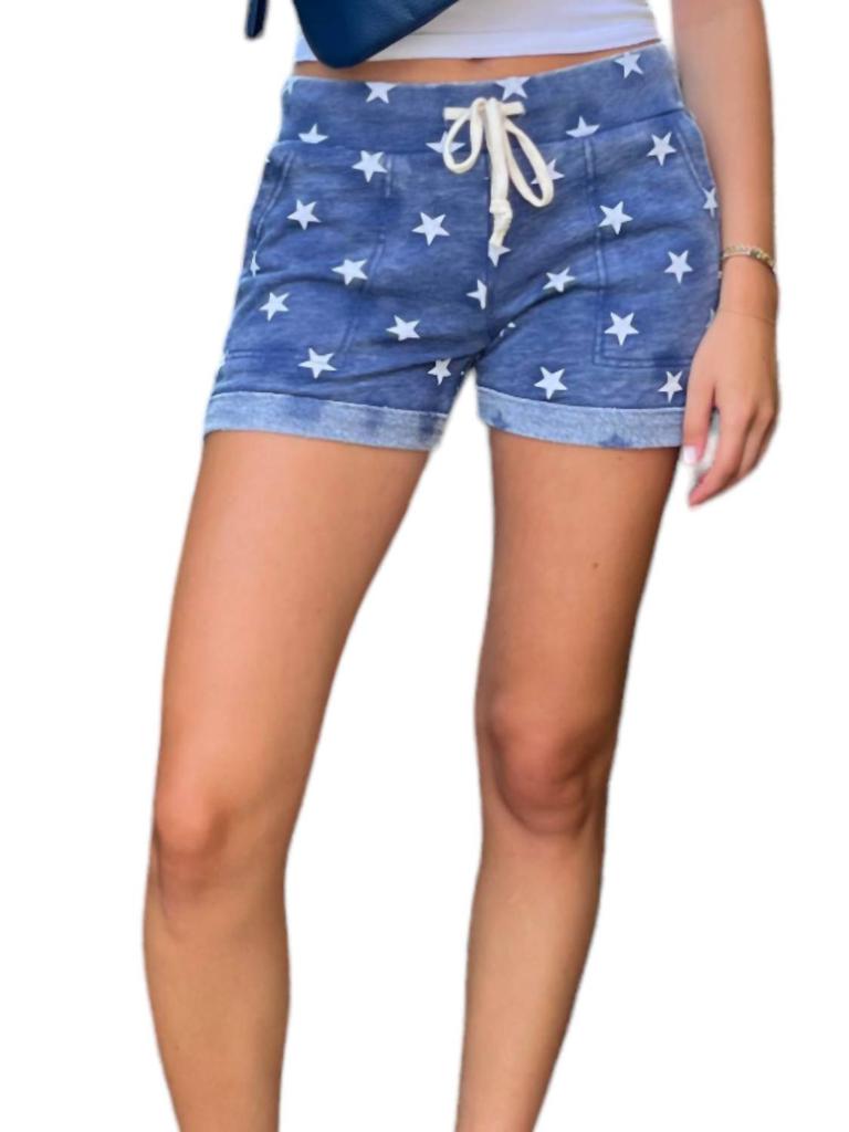 Alternative Printed Lounge Shorts In Navy Stars