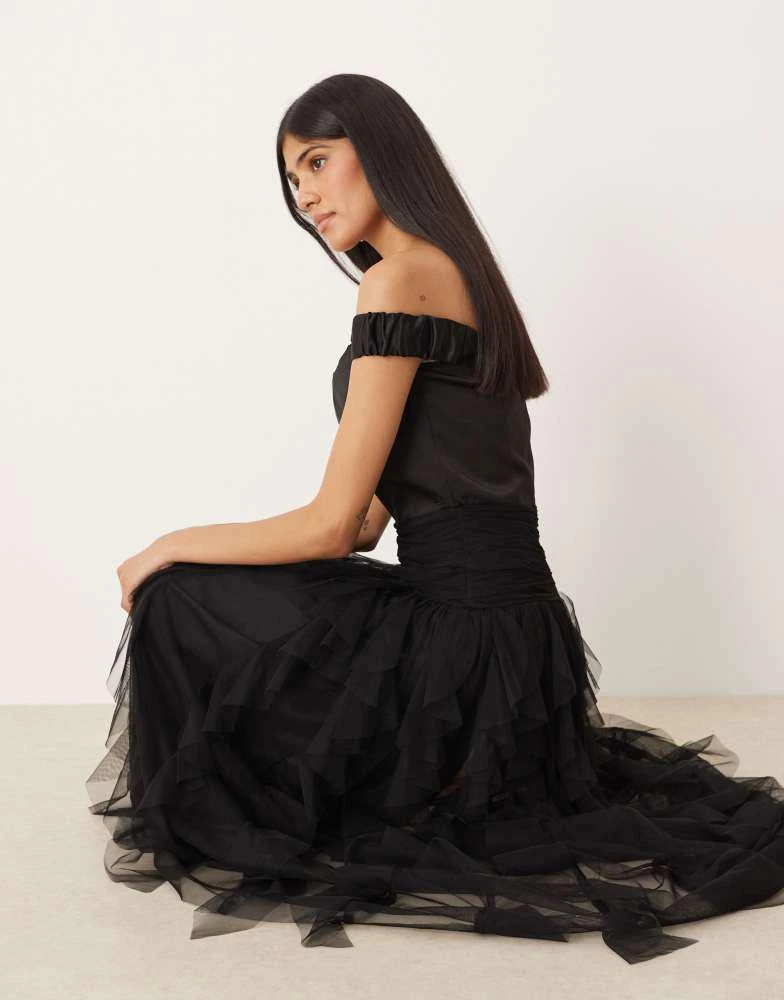 Lace & Beads bardot drop hem ruffle maxi dress in black On Sale Now with Up to 60% Off | Discover Exclusive Deals & Savings at BeyondStyle Authentic Lace & Lace & Beads bardot drop hem ruffle maxi dress in black On Sale Now with Up to 60% Off | Discover Exclusive Deals & Savings at BeyondStyle Authentic Lace &