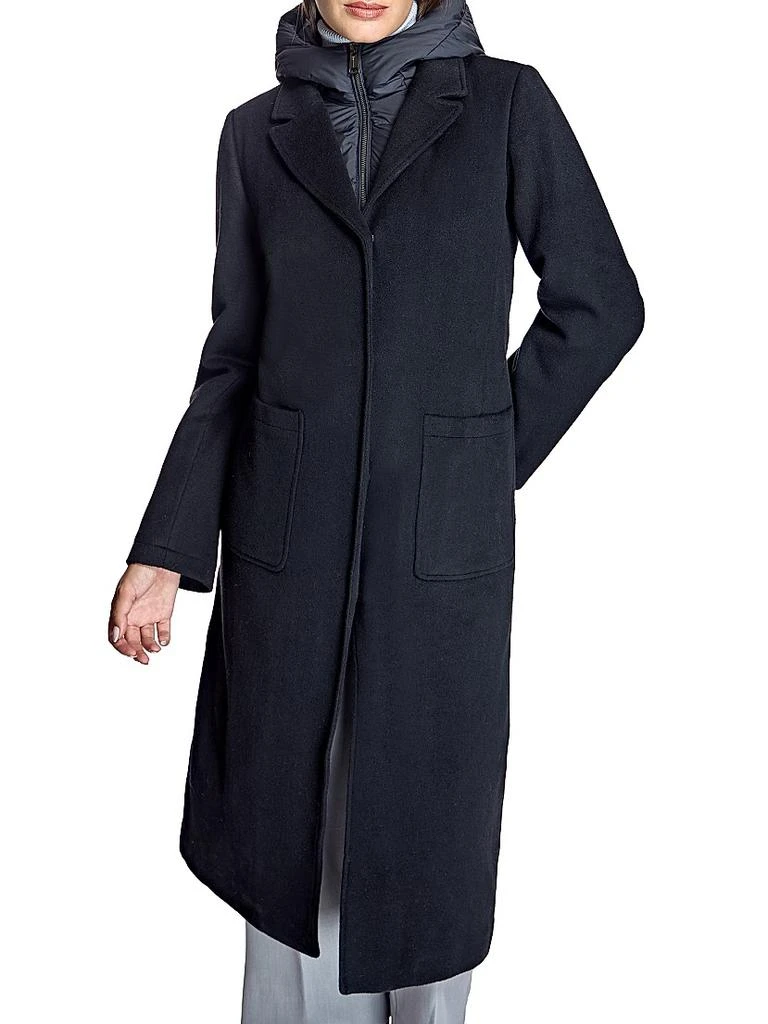 Maximilian Long Wool Blend Hooded Puffer 5