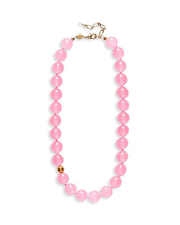 ANNI LU Pink Bubbles Mixed Bead Collar Necklace, 15.55"-17.32"