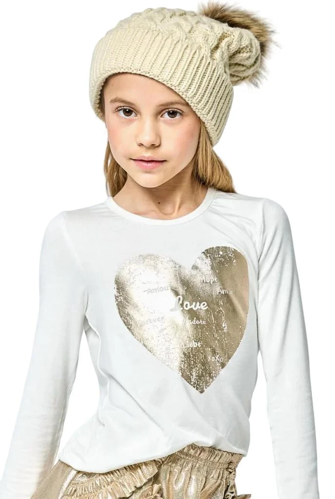 Hannah Banana Hannah Banana - Girl's Tween Metallic Gold Heart Love Top 3