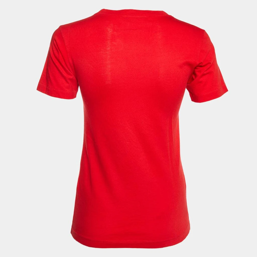 Gucci Gucci Red Cotton Logo Crystal Embellished T-Shirt S 2