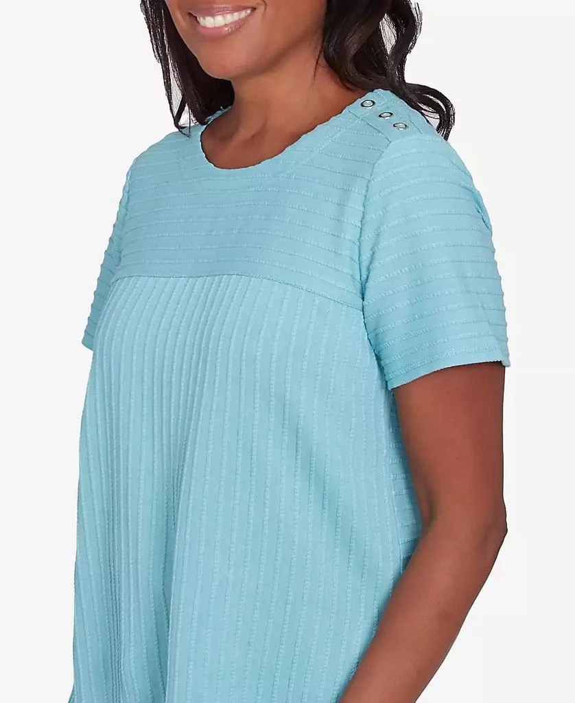 Alfred Dunner Petite Classics Solid Textured Short Sleeve T-Shirt 9