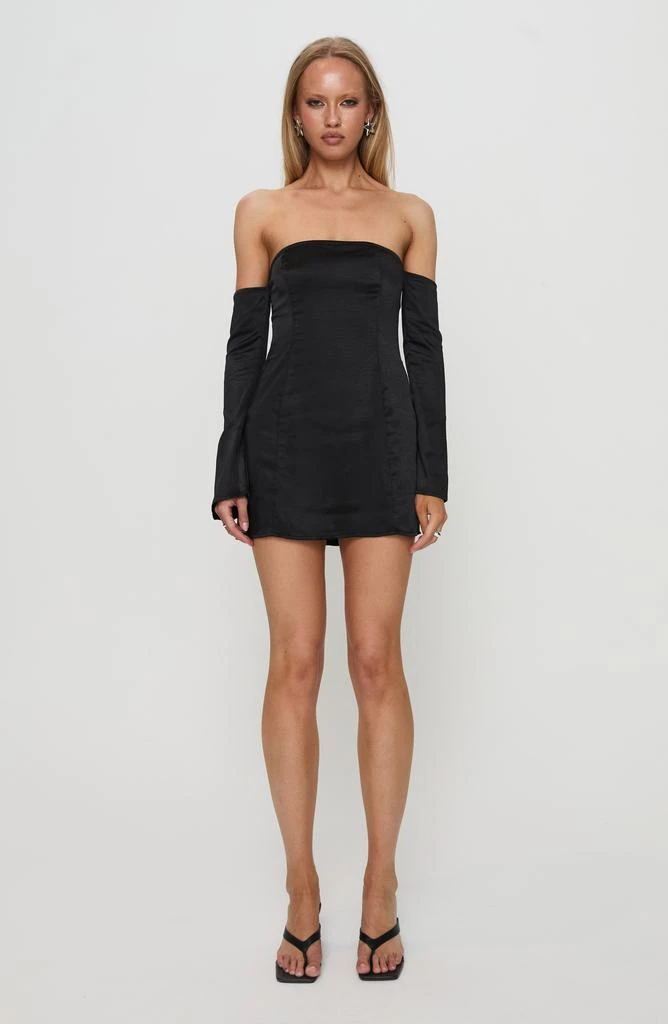 Princess Polly Amalea Off the Shoulder Long Sleeve Satin Minidress 5