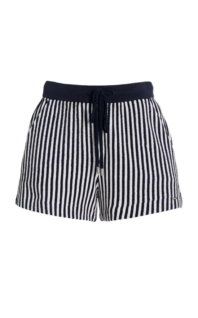 SIMKHAI SIMKHAI - Danita Striped Terry Shorts - Stripe - L - Moda Operandi 1