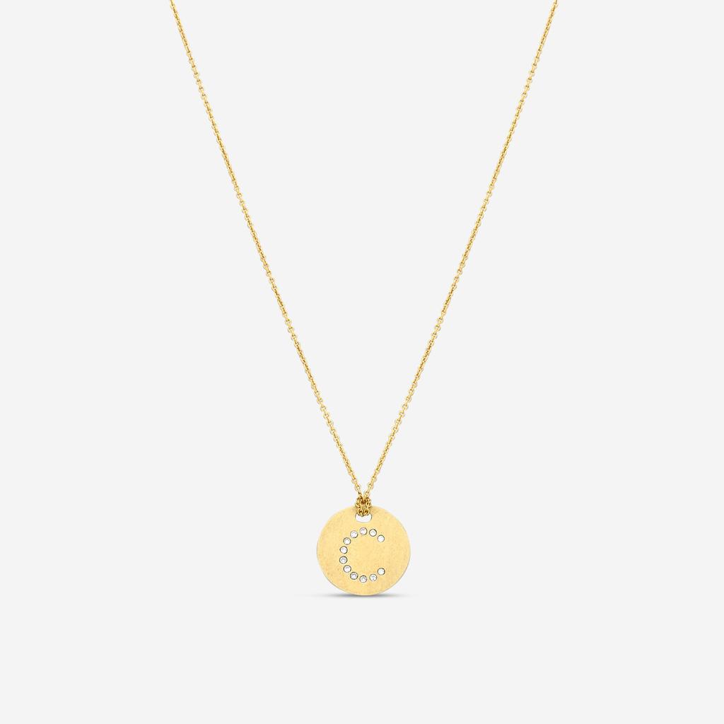 Roberto Coin Roberto Coin Tiny Treasures 18K Yellow Gold Diamond Initial "C" Pendant Necklace 000801AYCHXC