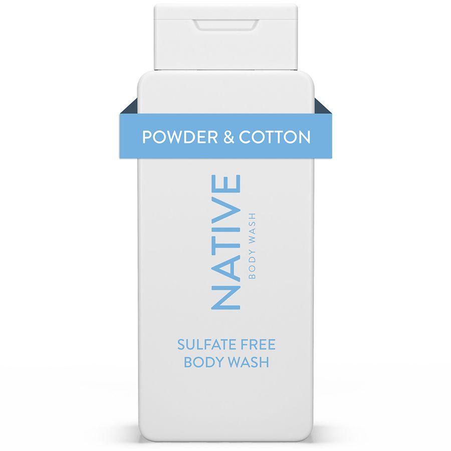 Native Body Wash, Sulfate Free, for Women and Men Powder & Cotton