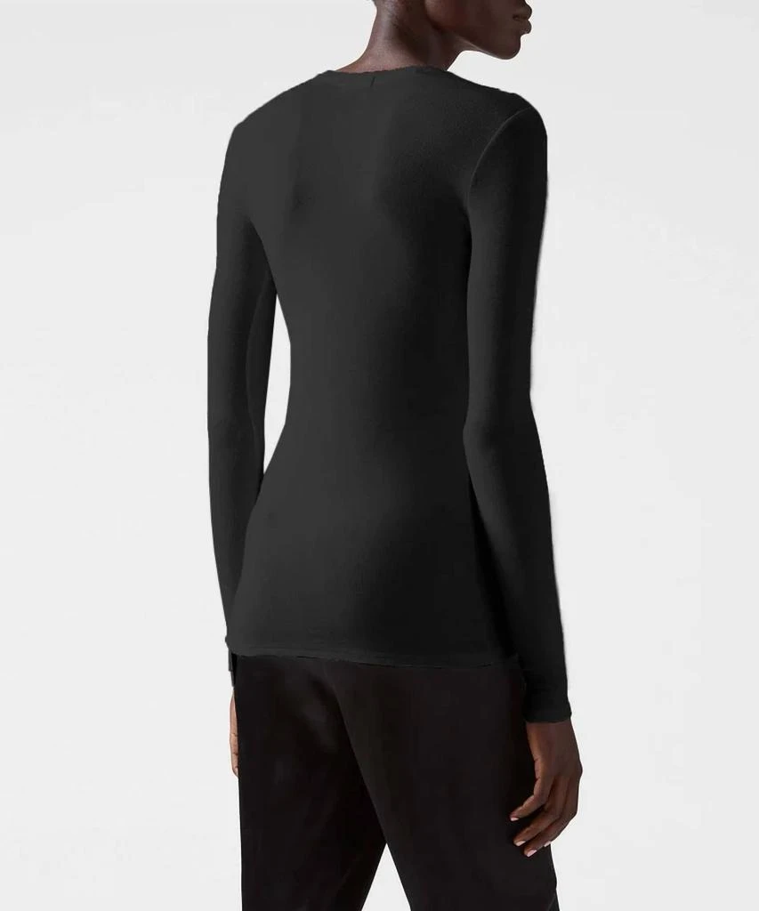 ATM Modal Rib Long Sleeve Crew Top In Black 2