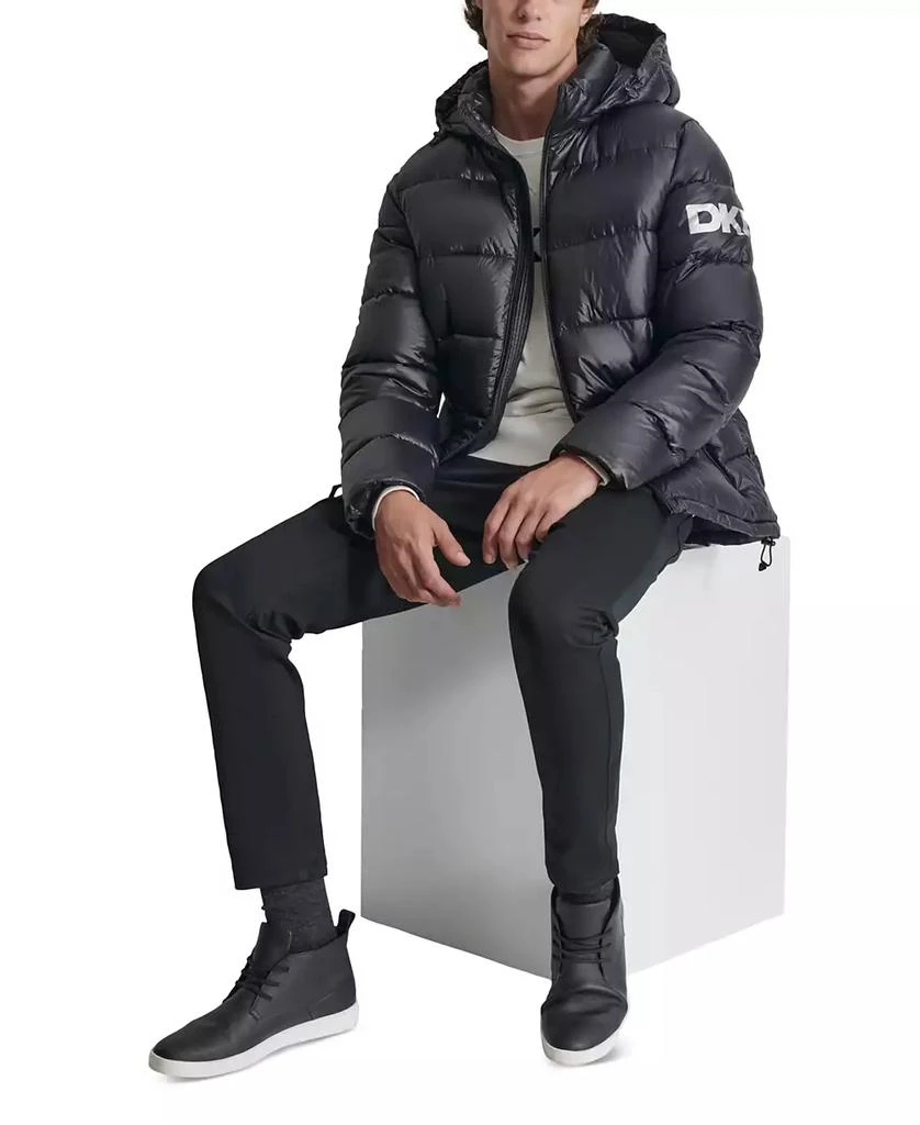 DKNY Men's Shiny Nylon Hooded Puffer Jacket 6