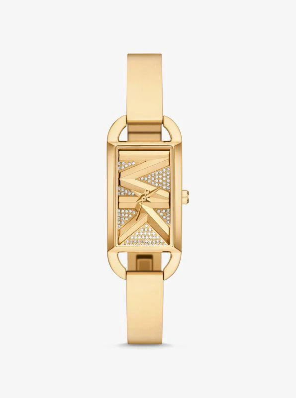 Michael Kors Mini Empire Pavé Gold-Tone Bangle Watch 1