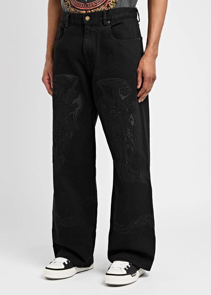 Warren Lotas Embroidered straight-leg jeans 2