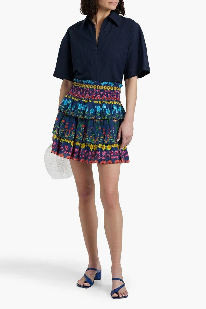 Cara Cara Lindsey tiered floral-print cotton-voile mini skirt 2