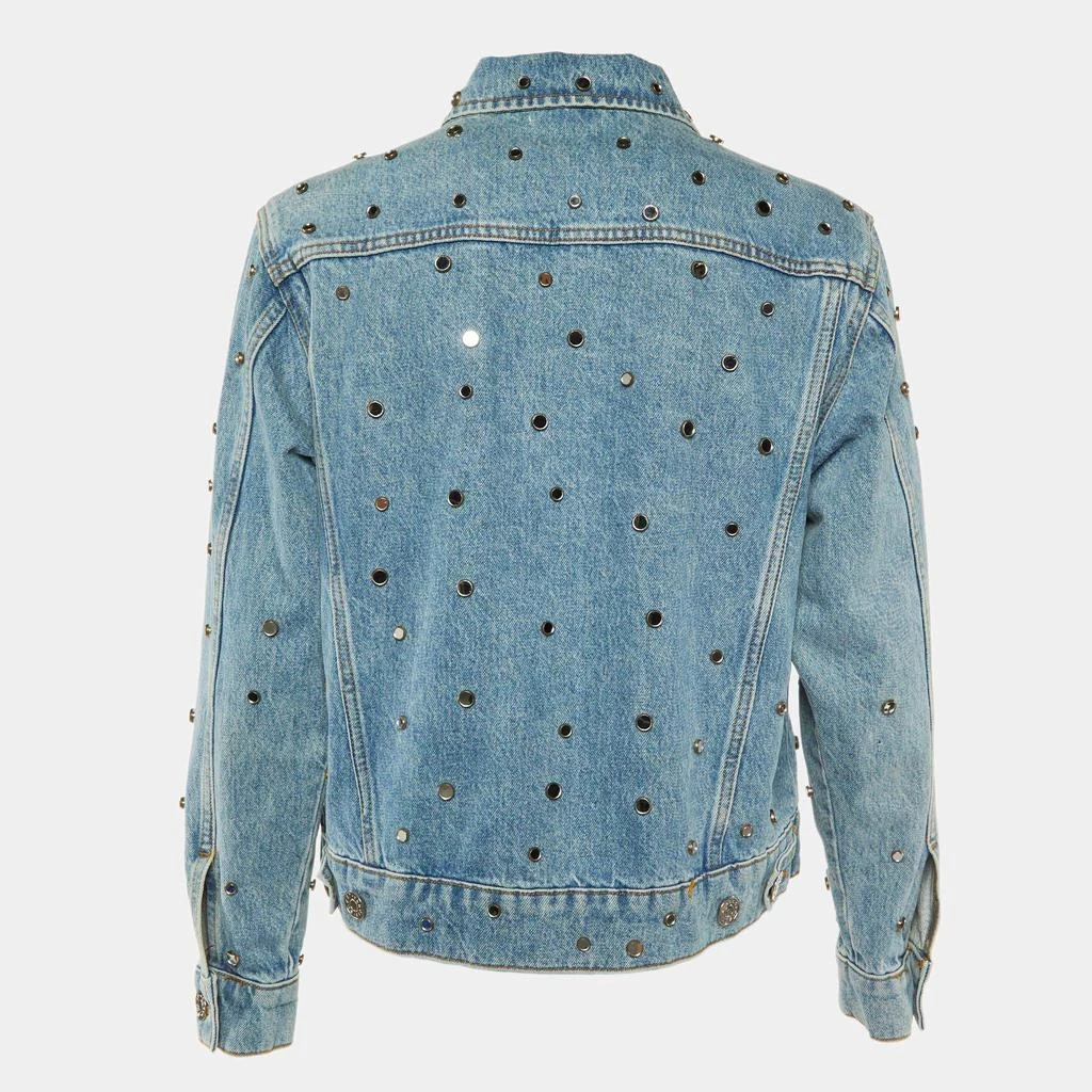 Sandro Sandro Blue Denim Mirror Studded Button Front Jacket S 2