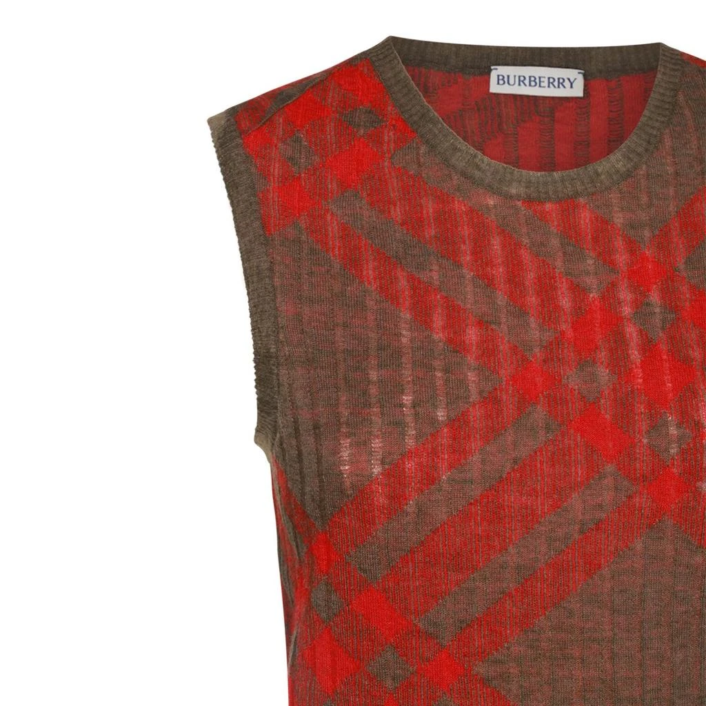 Burberry Burberry Check-Pattern Ribbed-Knit Sleeveless Top 3