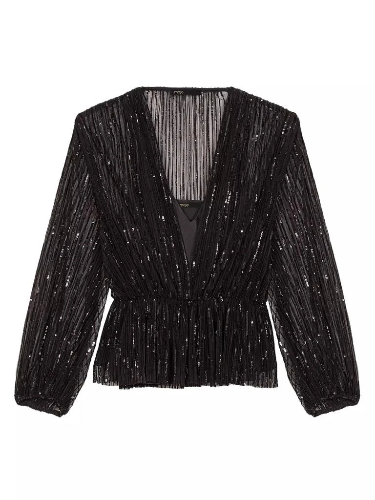 Maje Belted Sequin Top 1