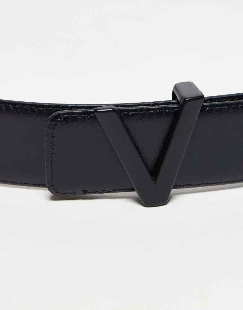 Mario Valentino Valentino dario tonal buckle belt in black 2