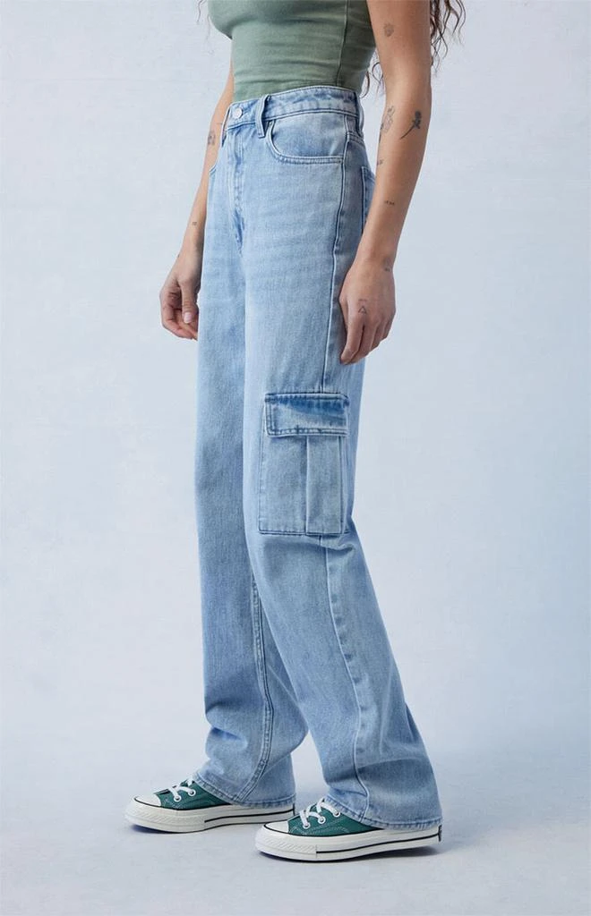 PacSun Light Indigo '90s Boyfriend Cargo Jeans 3