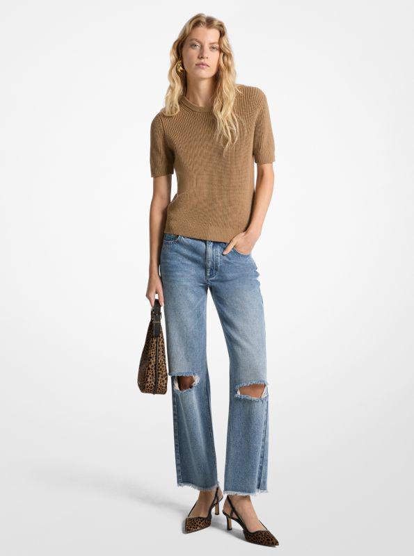 Michael Kors Wool Short-Sleeve Sweater
