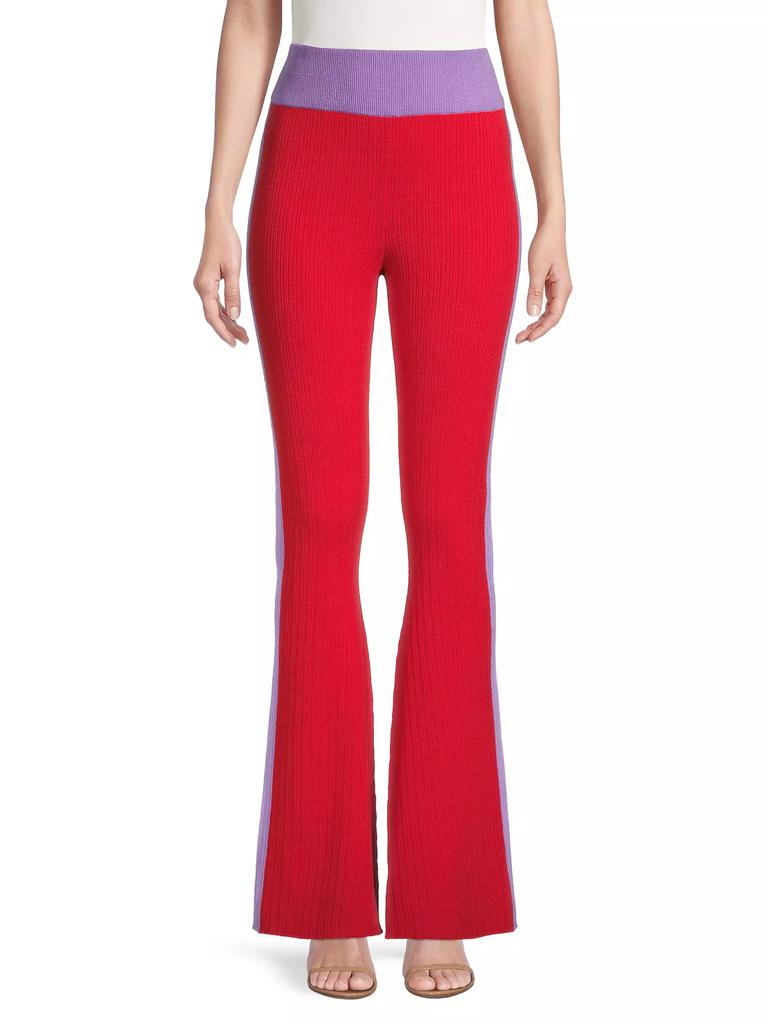 Victor Glemaud Flared Colorblocked Wool Pants