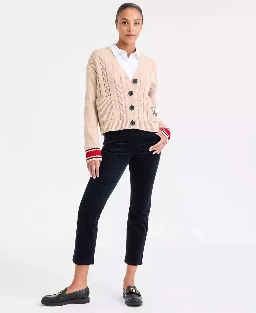 Tommy Hilfiger Women
s Cable-Knit Varsity Cardigan 2