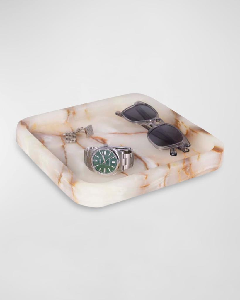 Bey-Berk Robbie Green Onyx Marble Catchall Tray