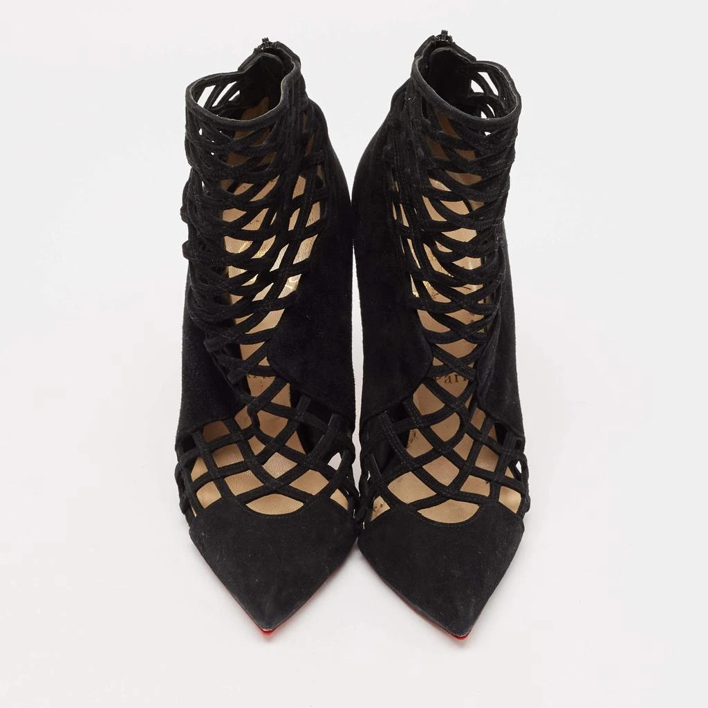 Christian Louboutin Christian Louboutin Black Suede Mrs Bouglione Ankle Length Boots Size 37 3