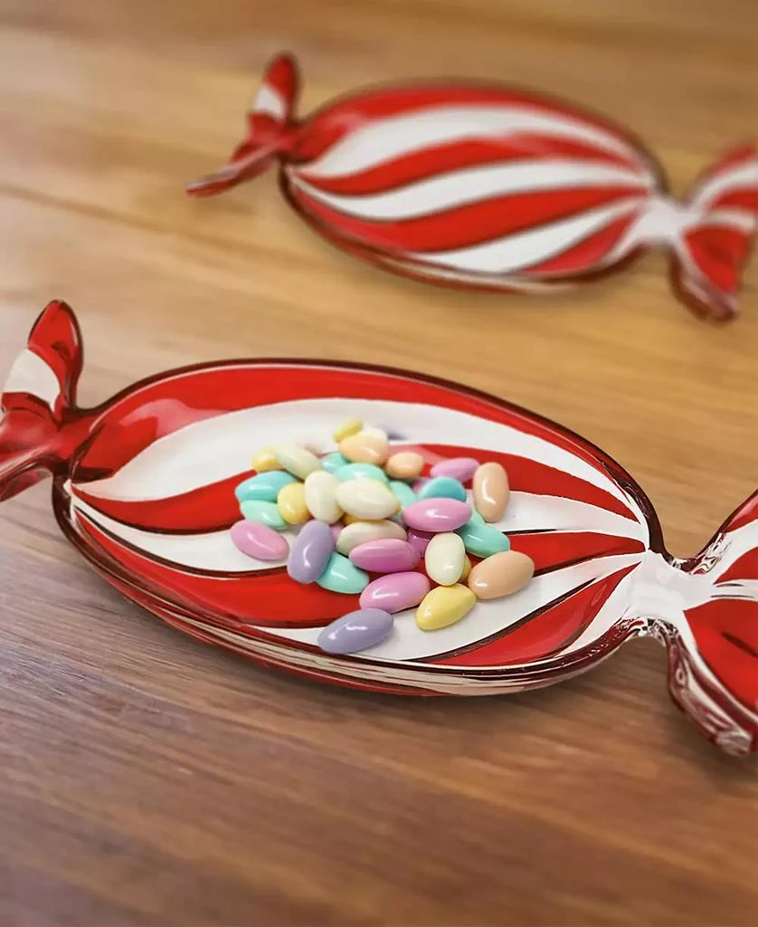Godinger Red Peppermint Wrapper Trays, Set of 2 3