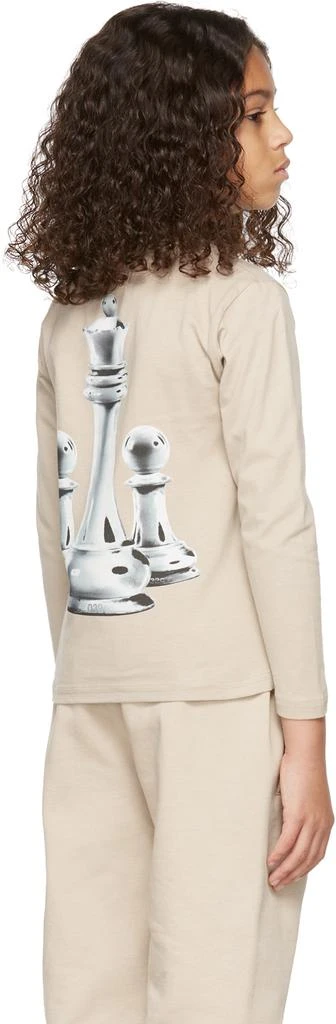 032c SSENSE Exclusive Kids Beige Chess Long Sleeve T-Shirt 4