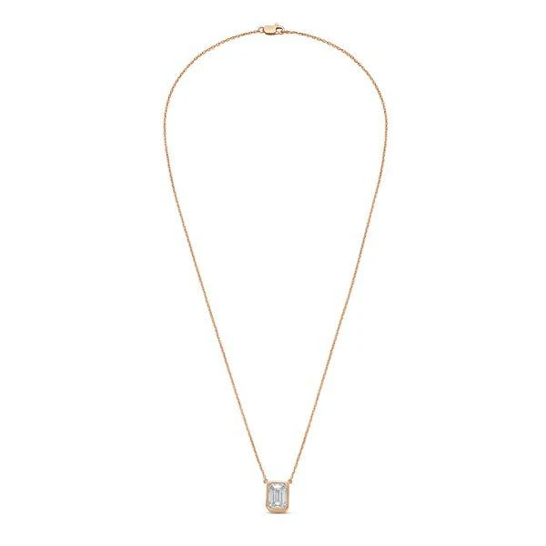 Diana M Jewels 14kt rose gold lab grown east west radiant cut bezel pendant weighing 9.00 ct 2