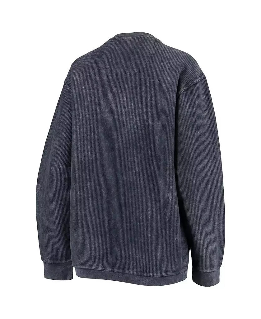 Pressbox Women's Navy Distressed Notre Dame Fighting Irish Comfy Cord Vintage-Like Wash Basic Arch Pullover Sweatshirt 3