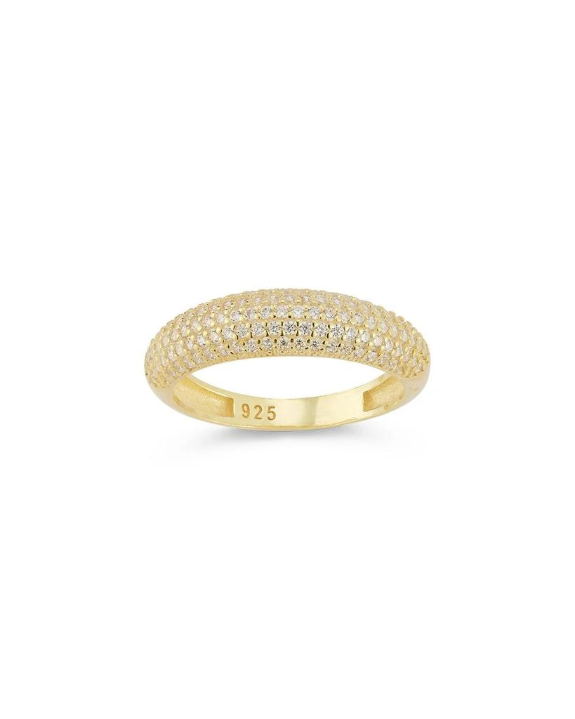 AQUA Pavé Dome Band Ring in 14K Gold Plated Sterling Silver - Exclusive 2