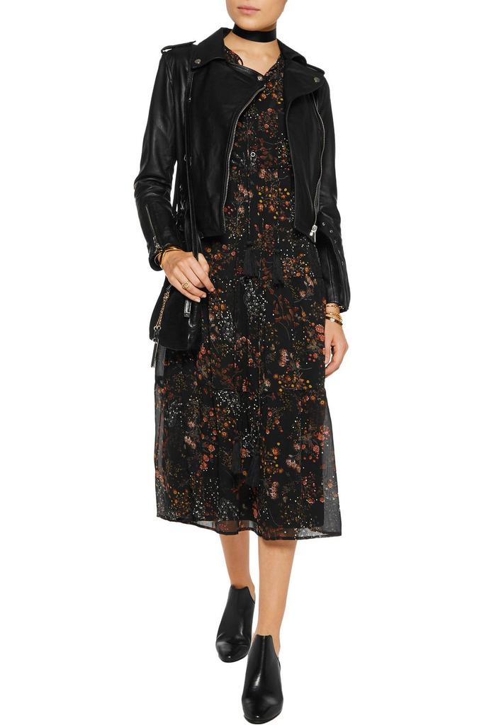 Walter Baker Allison cropped leather biker jacket