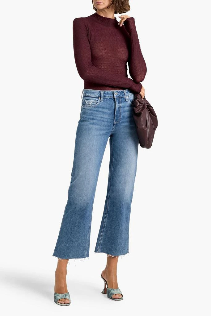 Paige Leenah distressed high-rise wide-leg jeans 2