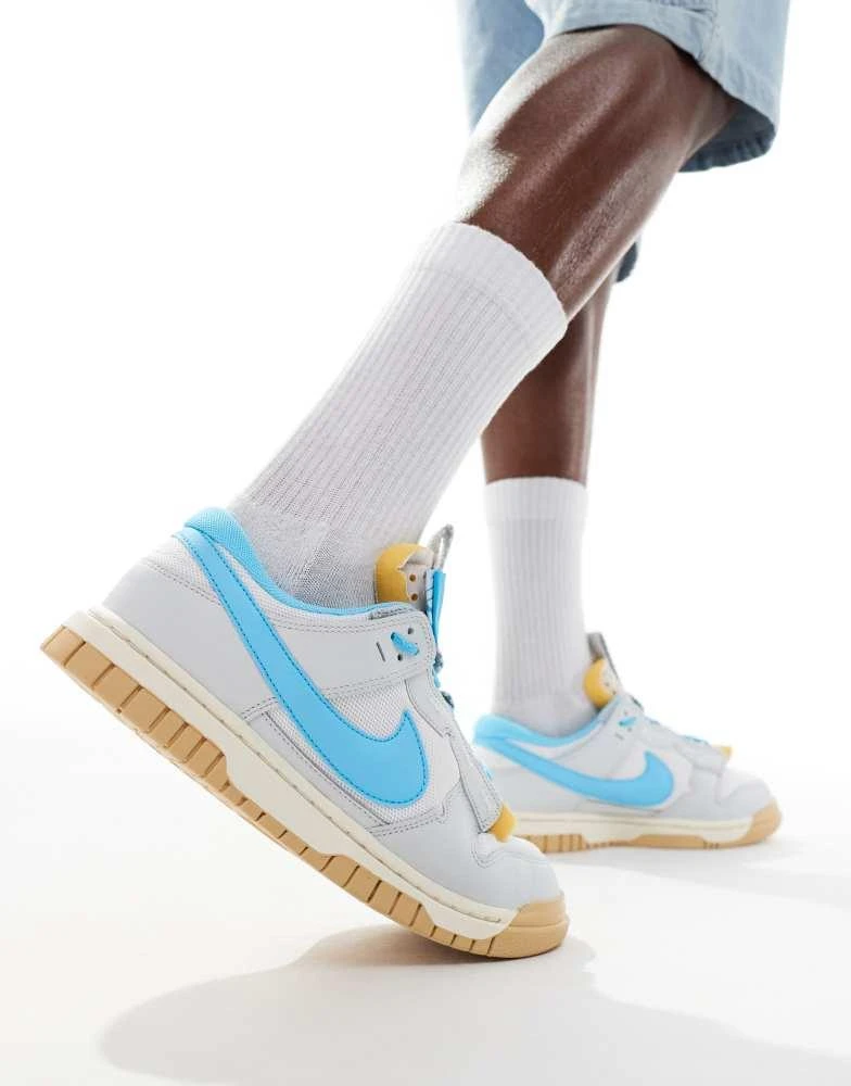 NIKE Nike Dunk Low jumbo trainers in white and blue 1