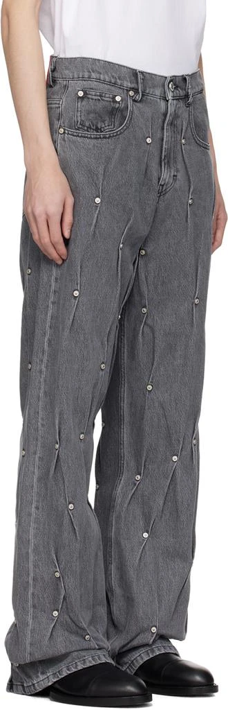 KUSIKOHC Gray Multi Rivet Jeans 2