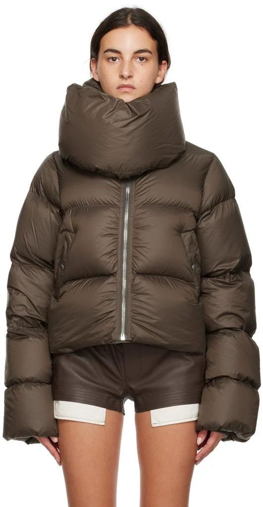 Rick Owens Gray Funnel Neck Down Jacket 1