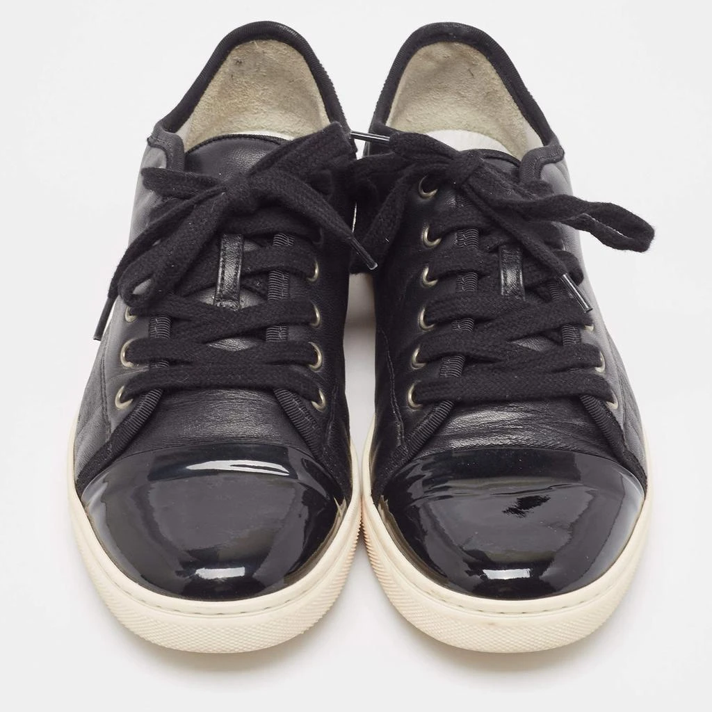 Lanvin Lanvin Black Patent and Leather Low Top Sneakers Size 40 3