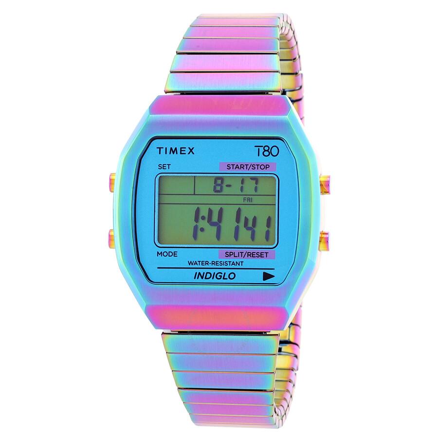 Timex 80 Quartz Digital Blue Dial Expansion Band Ladies Watch TW2W57100
