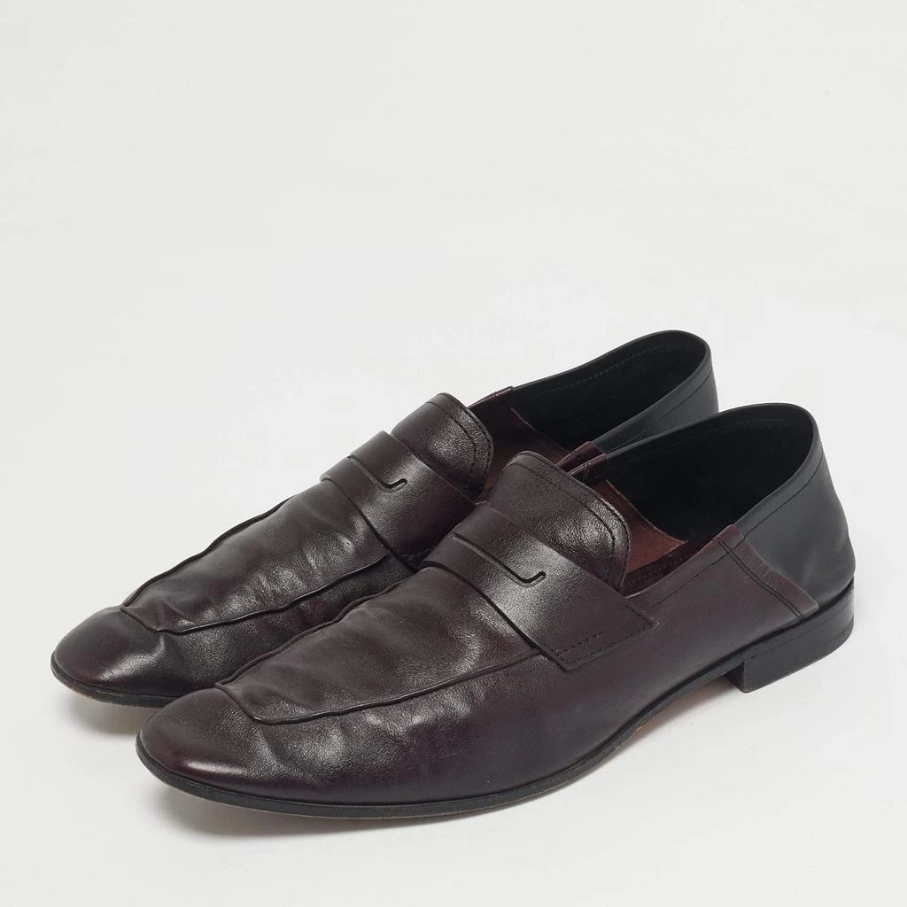 Shop Berluti Brown Leather Lorenzo Slip On Loafers Size 44.5  display picture 1