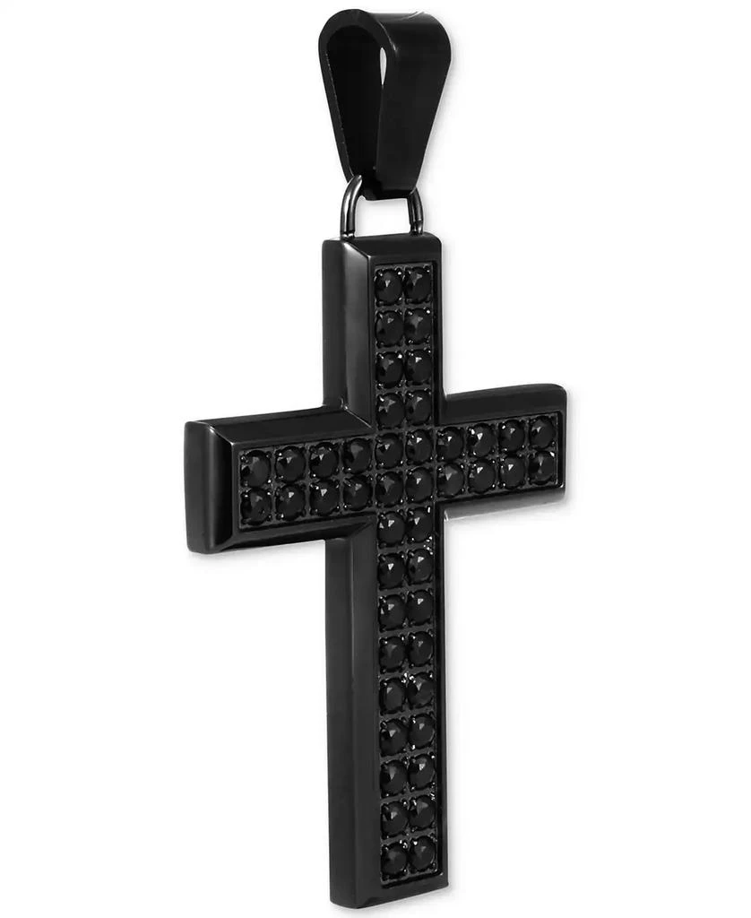 Macy
s Men
s Black Sapphire Square Cross 22" Pendant Necklace (1-1/2 ct. t.w.) in Black Ion-Plated Stainless Steel 2