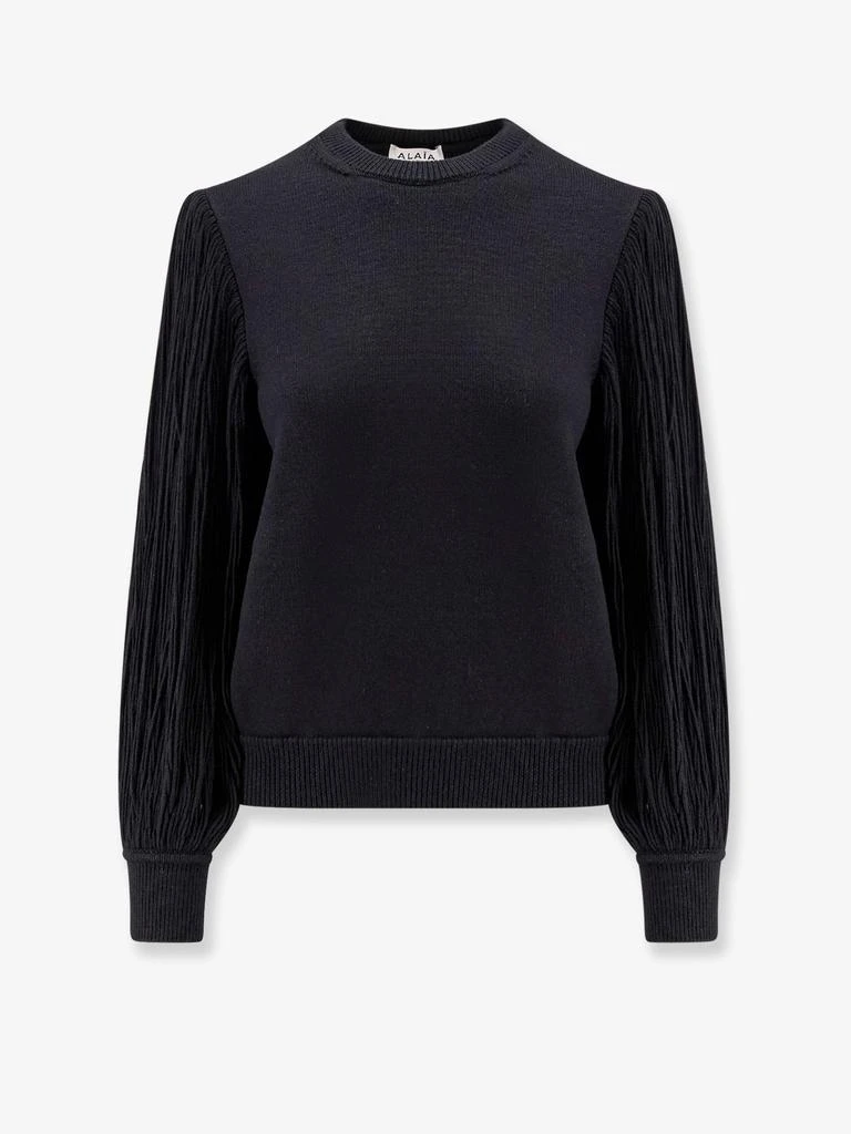 Alaia Wool sweater with fringes detail 1