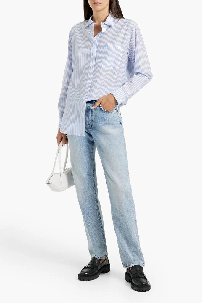 FRAME Striped cotton and silk-blend poplin shirt 2