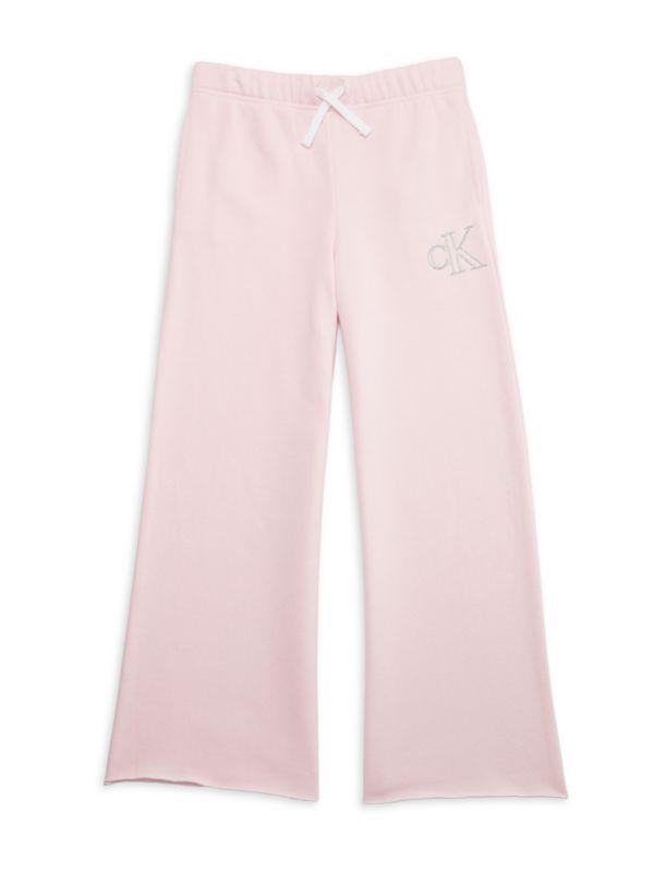 Calvin Klein Girl's Wide Leg Fleece Pants