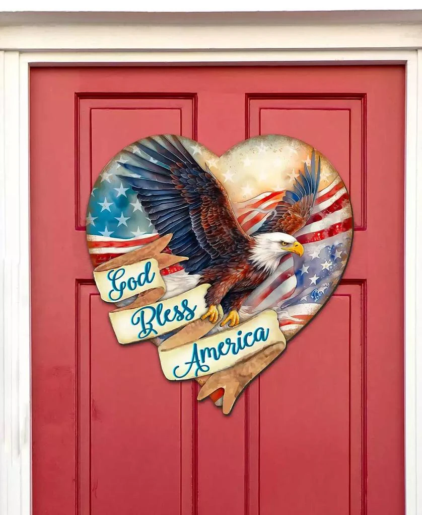 Designocracy God Bless America Patriotic Eagle Décor 7